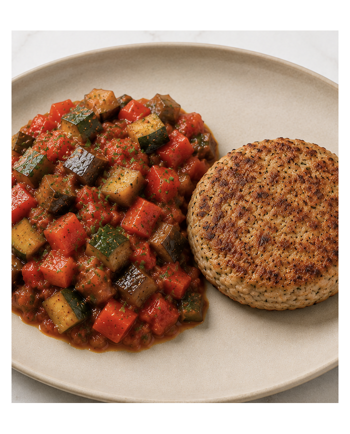 keto HAMBURGUESA DE ATÚN CON PISTO