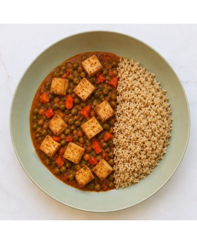 veggie ESTOFADO DE TOFU EN SALSA CON ARROZ INTEGRAL