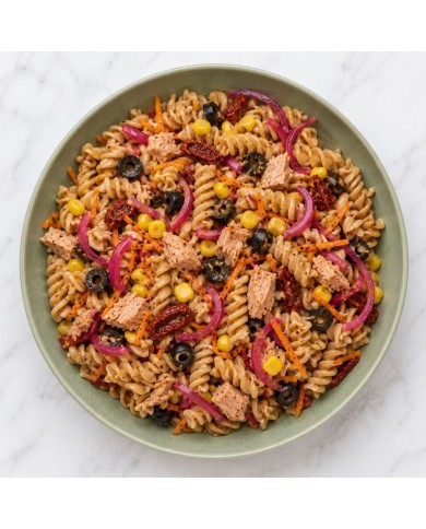 ENSALADA DE FUSILI CON ATÚN Y VERDURAS
