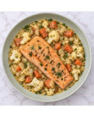 keto SALMÓN EN SALSA DE MOSTAZA CON VERDURITAS