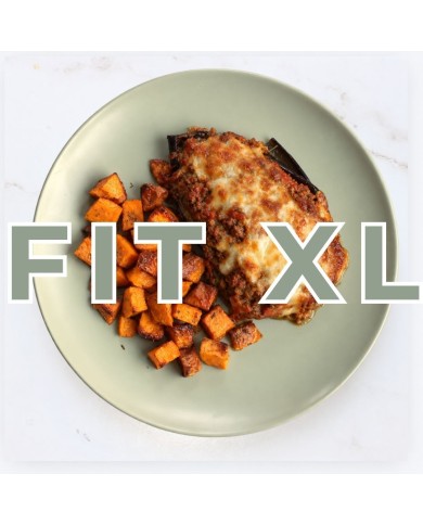 Fit XL - BERENJENA RELLENA DE CARNE CON BONIATO ASADO