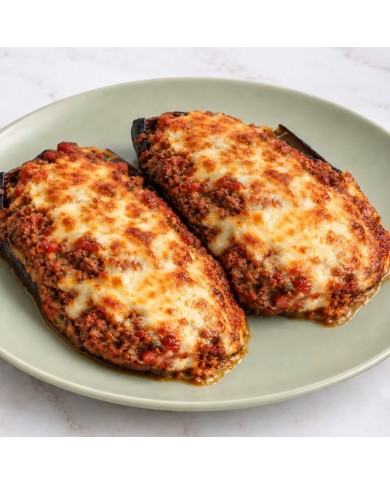 keto BERENJENA RELLENA DE CARNE