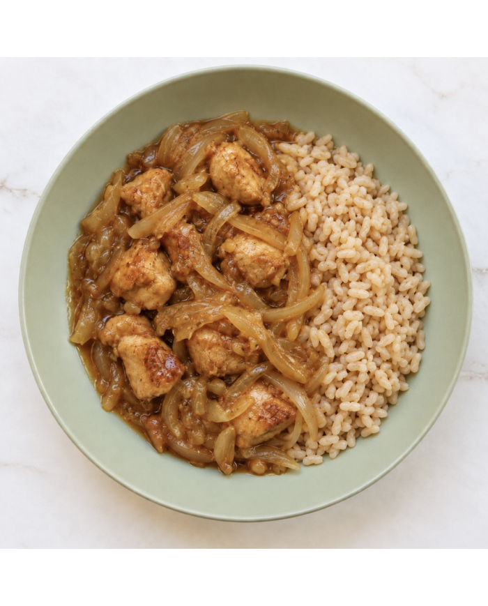 POLLO "AMB CEBA" CON ARROZ INTEGRAL