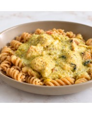 FUSILIS INTEGRALES CON POLLO EN SALSA DE PUERRO