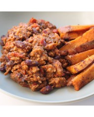 Fit XL - CHILI PICANTE DE CARNE CON FRIJOLES Y BONIATO ASADO