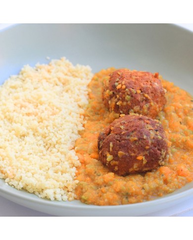 ALBÓNDIGAS DE ATÚN EN SALSA DE VERDURAS CON COUSCOUS