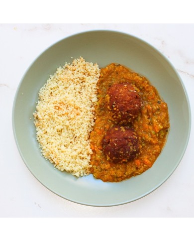 ALBÓNDIGAS DE ATÚN EN SALSA DE VERDURAS CON COUSCOUS