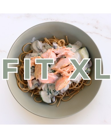 Fit XL - ESPAGUETIS INTEGRALES CREMOSOS CON SALMÓN