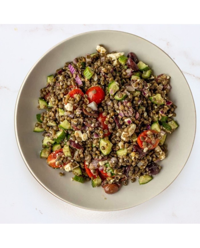 ENSALADA GRIEGA DE LENTEJAS Y ARROZ INTEGRAL