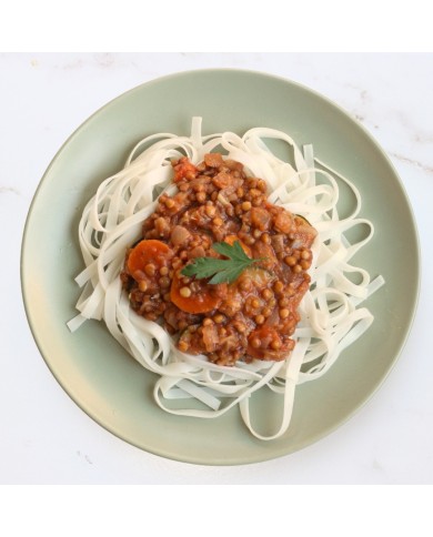 RAGÚ DE LENTEJAS CON NOODLES DE ARROZ