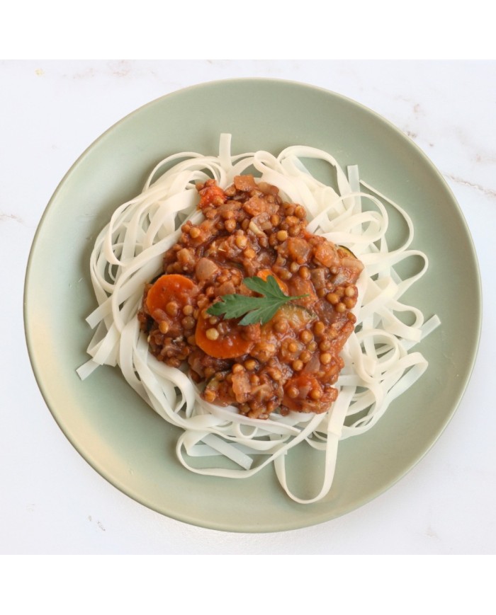 RAGÚ DE LENTEJAS CON NOODLES DE ARROZ