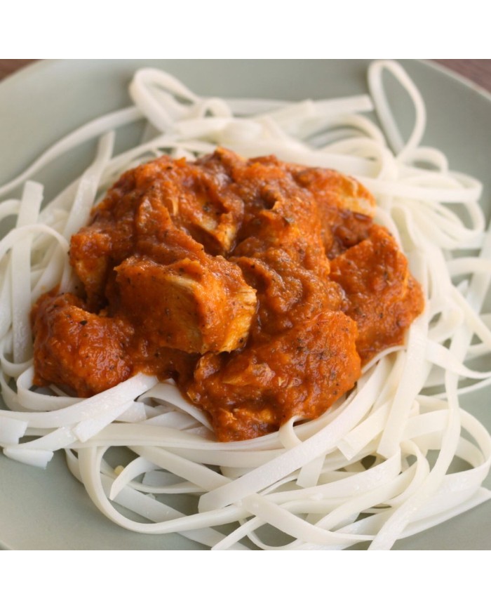 NOODLES DE ARROZ CON PECHUGAS EN SALSA DE CEBOLLA