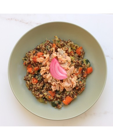 SALMÓN A LA NARANJA CON QUISOTTO DE VERDURAS