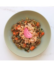 SALMÓN A LA NARANJA CON QUISOTTO DE VERDURAS