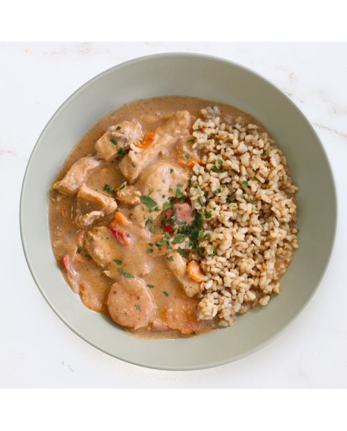 CURRY ROJO DE POLLO CON ARROZ INTEGRAL