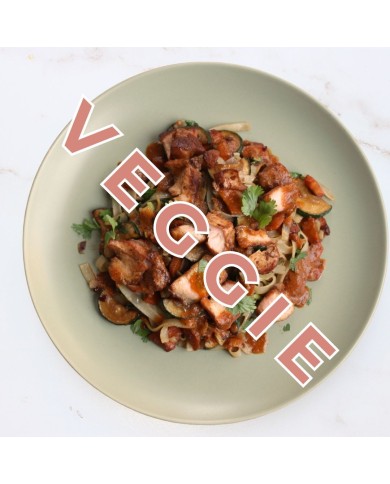 veggie TOFU TERIYAKI CON NOODLES DE ARROZ