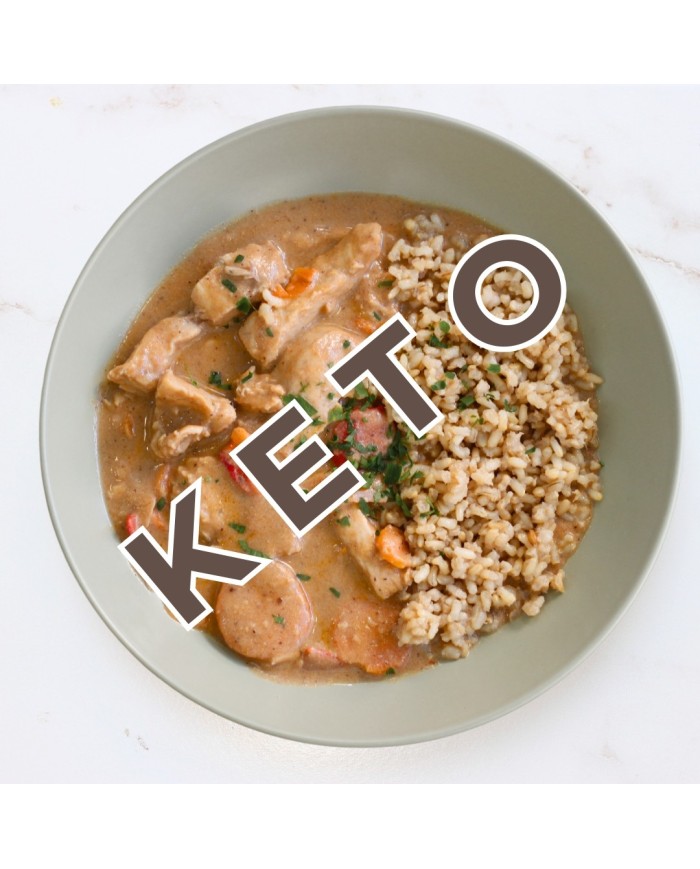 keto CURRY ROJO DE POLLO CON COLIRROZ