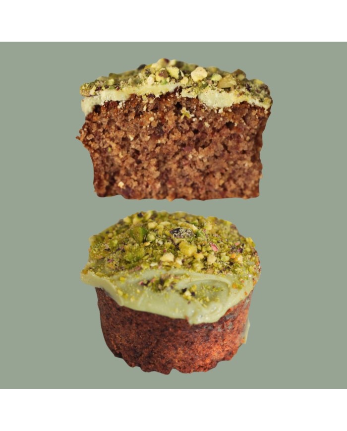 Muffin de matcha, pistacho y limón
